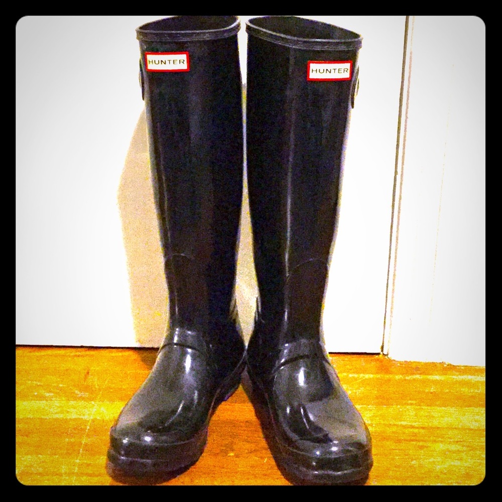 🖤HUNTER boots🖤 glossy black!